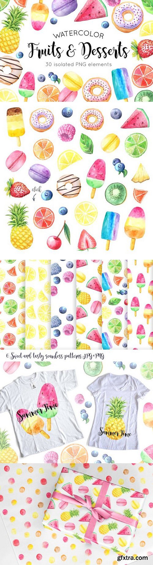 CM - Watercolor Fruits&Desserts Set 1407559