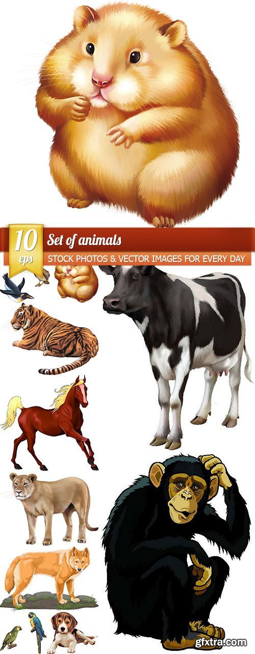 Set of animals, 10 x EPS