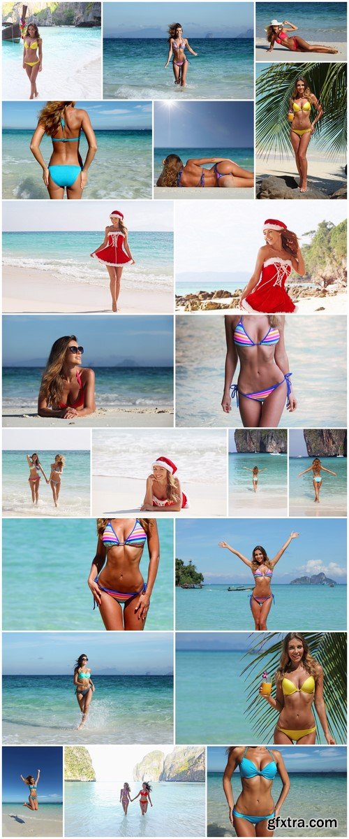 Woman on tropical beach 21X JPEG