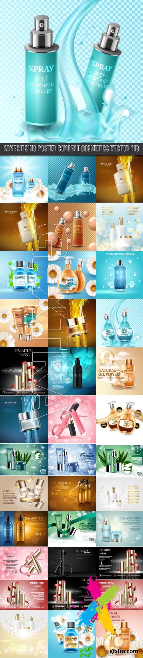 Advertising Poster Concept Cosmetics vector 110