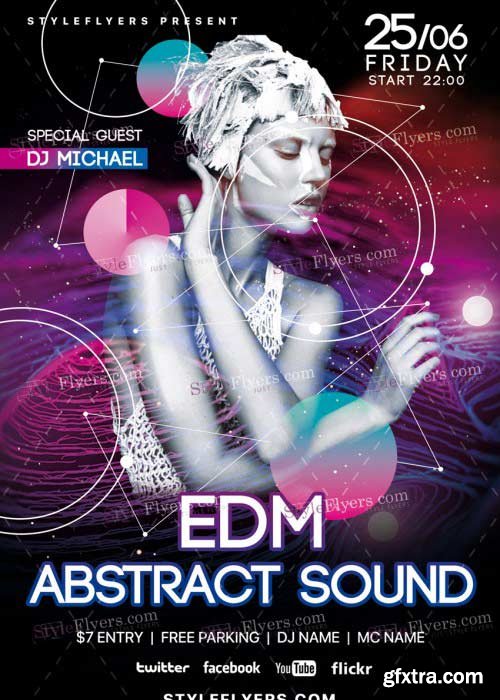 EDM Abstract Sound PSD V5 Flyer Template