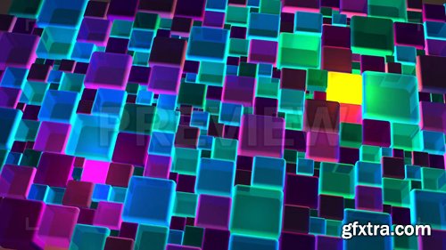 MA - Colorful Neon Cubes Background