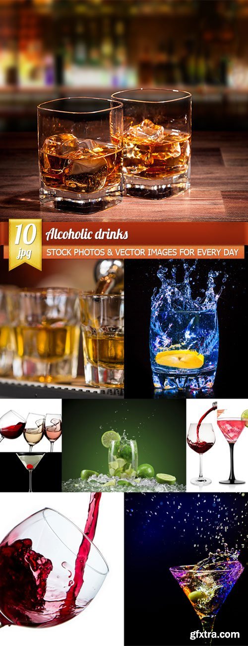 Alcoholic drinks, 10 x UHQ JPEG