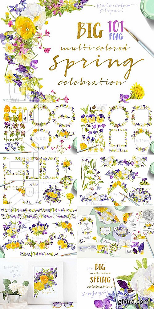 CreativeMarket 101 PNGs!-Multicolored Spring 1412633
