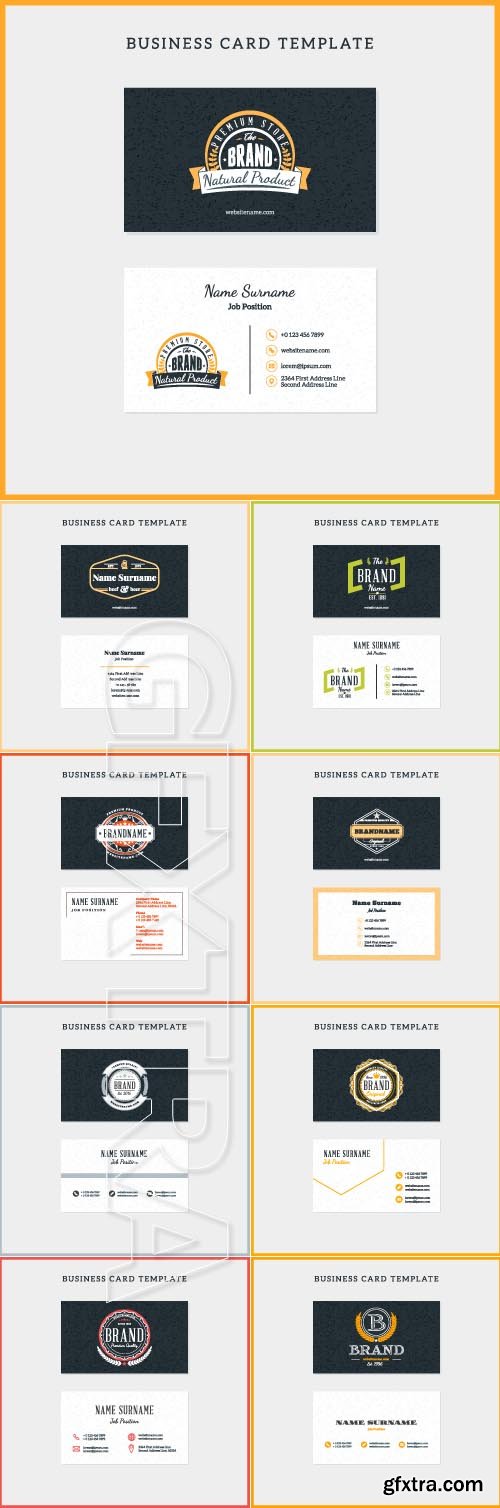 Brand business card print template vector