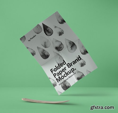 Folded Psd Paper Brand Mockup