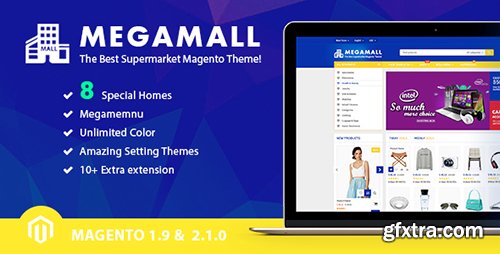 ThemeForest - MegaMall v1.0.0 - Multi-purpose & Supermarket Magento 1.9 & Magento 2.1 Theme (8 creative Designs) - 17939157