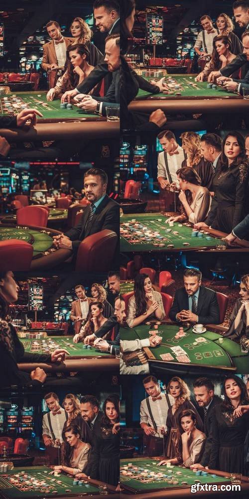 Friends Gambling in a Casino