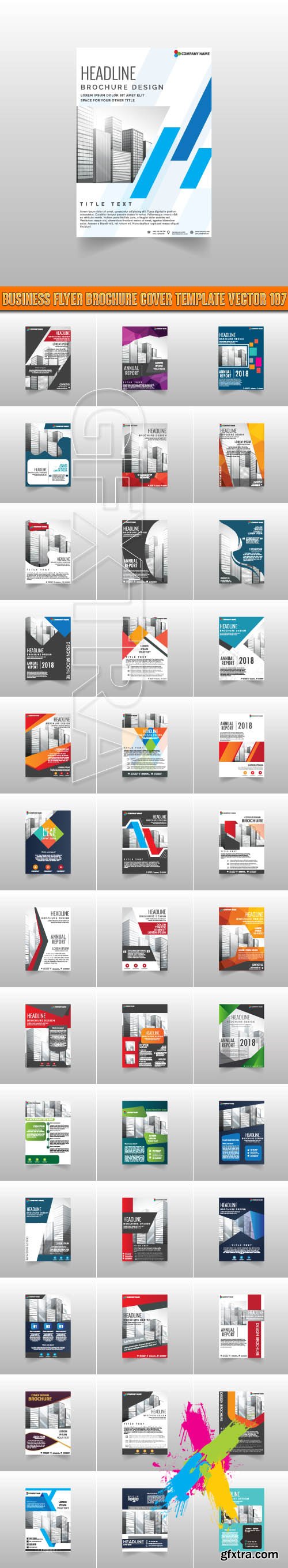 Business flyer brochure cover template vector 107