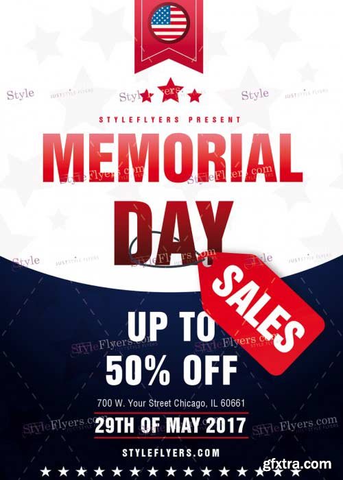 Memorial Day Sales V1 PSD Flyer Template