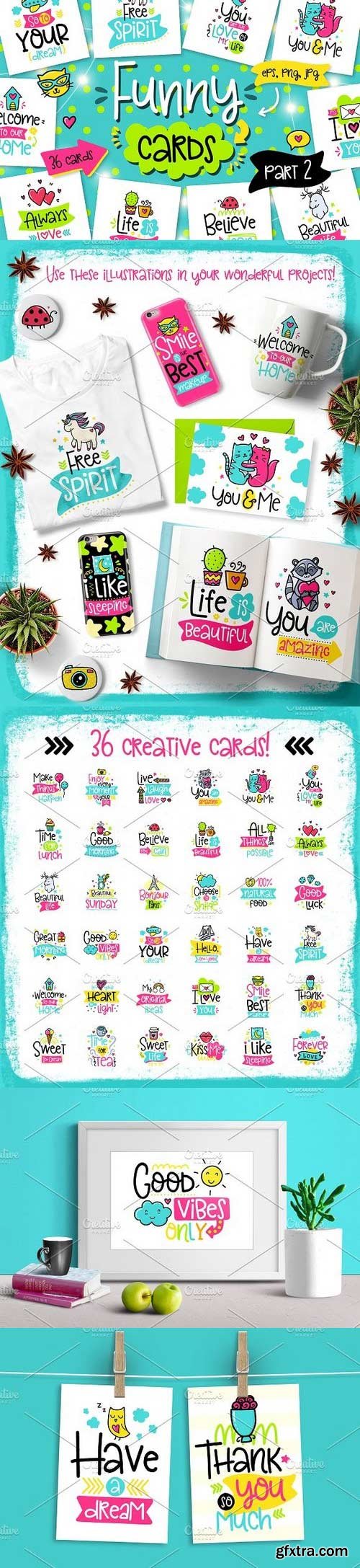 CM - 36 Funny Lettering Cards Collection! 1162757
