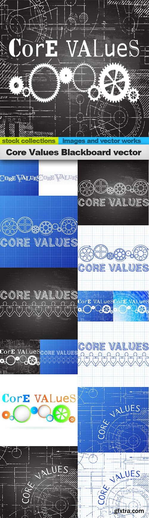 Core Values Blackboard vector, 15 x EPS