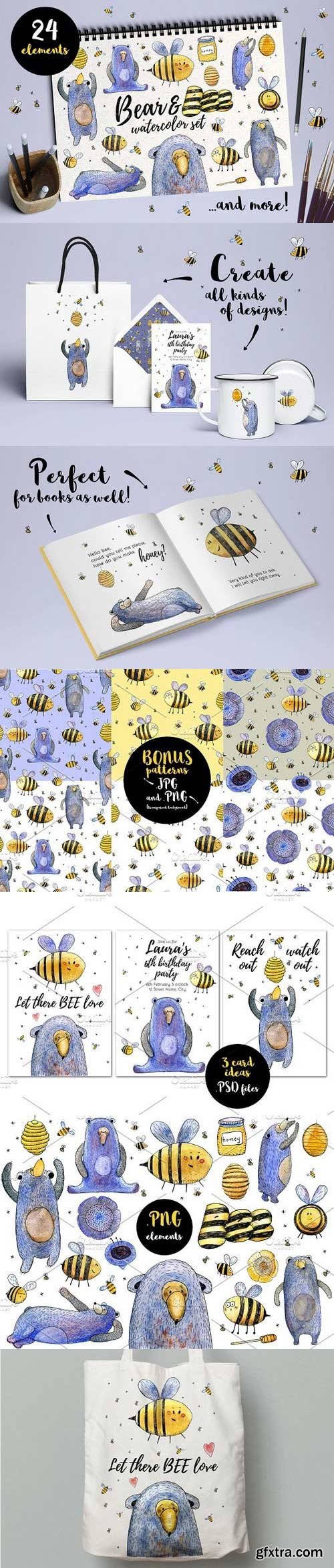 CM - Bear and Bee Watercolor Set 1233153