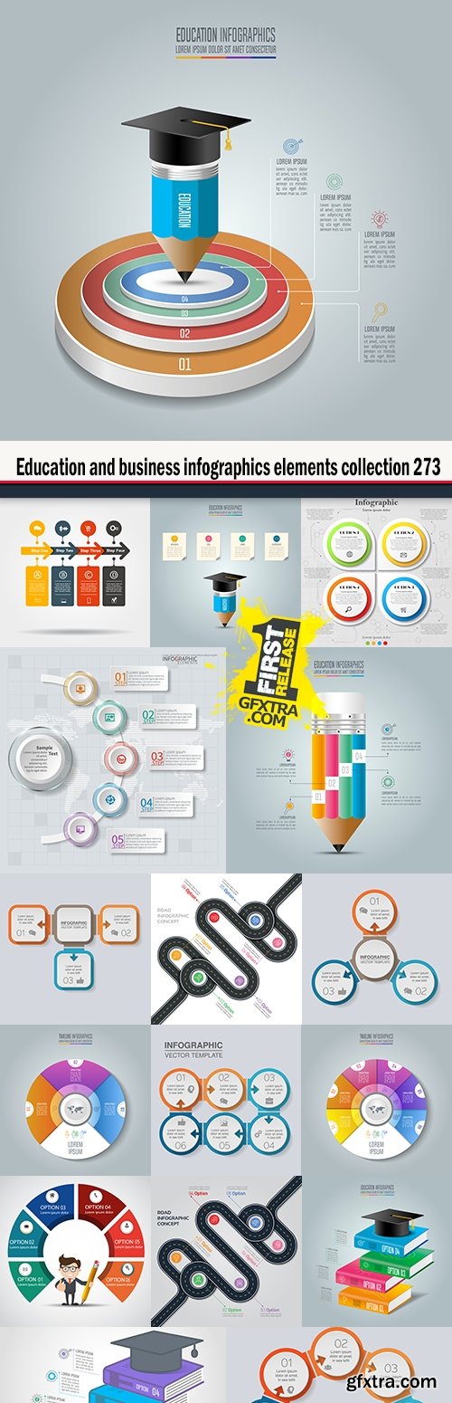 Education and business infographics elements collection 273