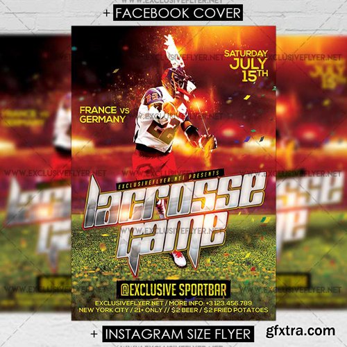 Lacrosse Game - Premium A5 Flyer Template