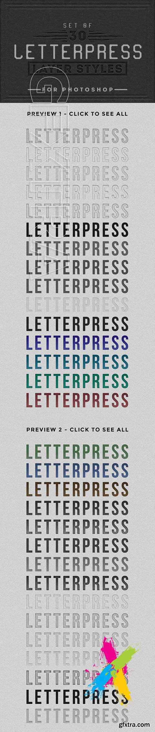 CM - Letterpress Layer Styles Photoshop 1513829