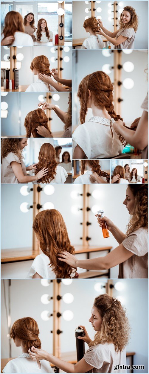 Female hairdresser in beauty salon 10X JPEG