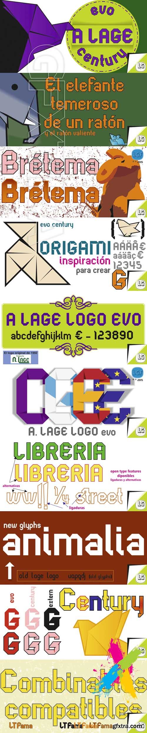 Alage Evo and Evo Century font family