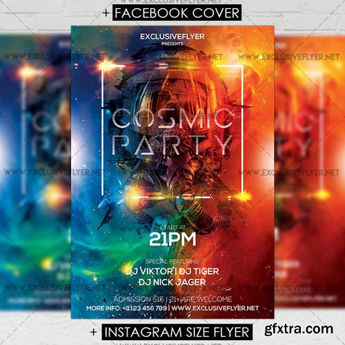 Cosmic Party - Premium A5 Flyer Template