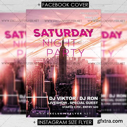 Saturday Night Party - Premium A5 Flyer Template