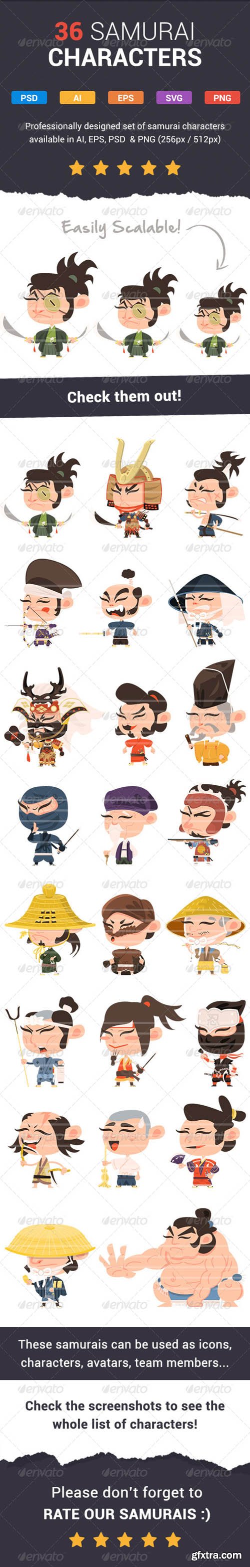GR - 36 Fresh Samurai Characters 7271438