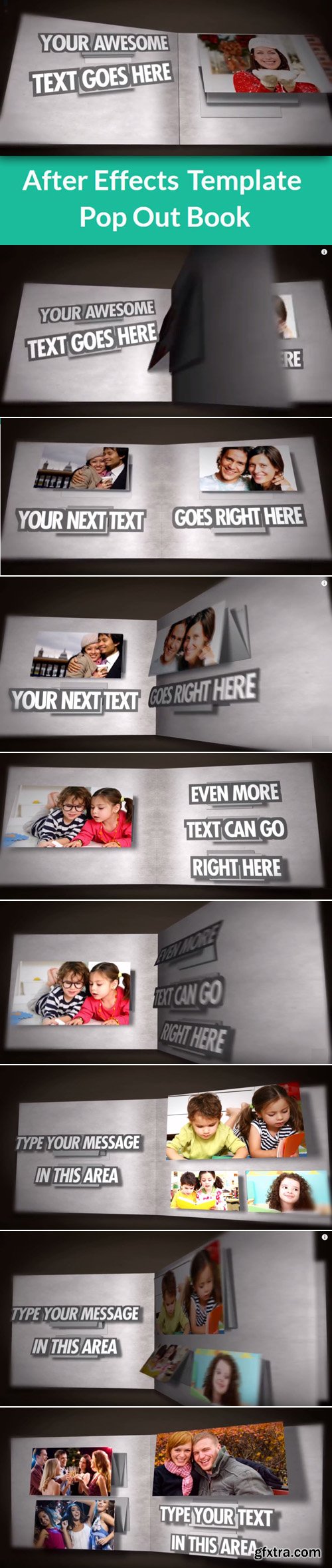 Pop Out Book - After Effects Template AEP