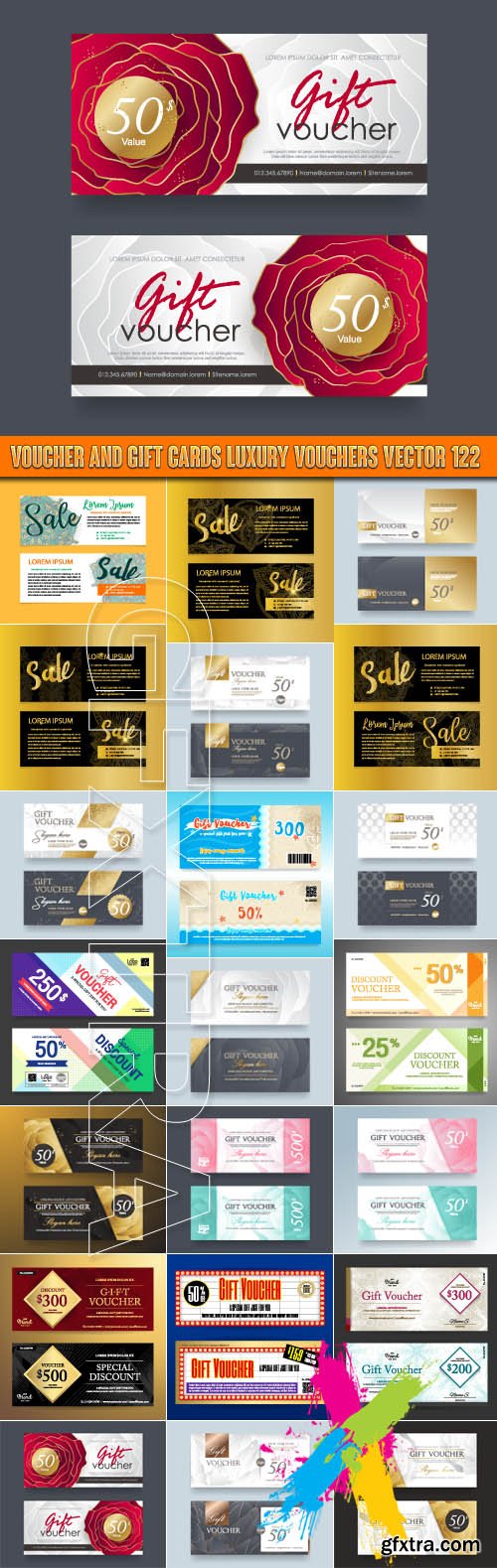 Voucher and gift cards luxury vouchers vector 122