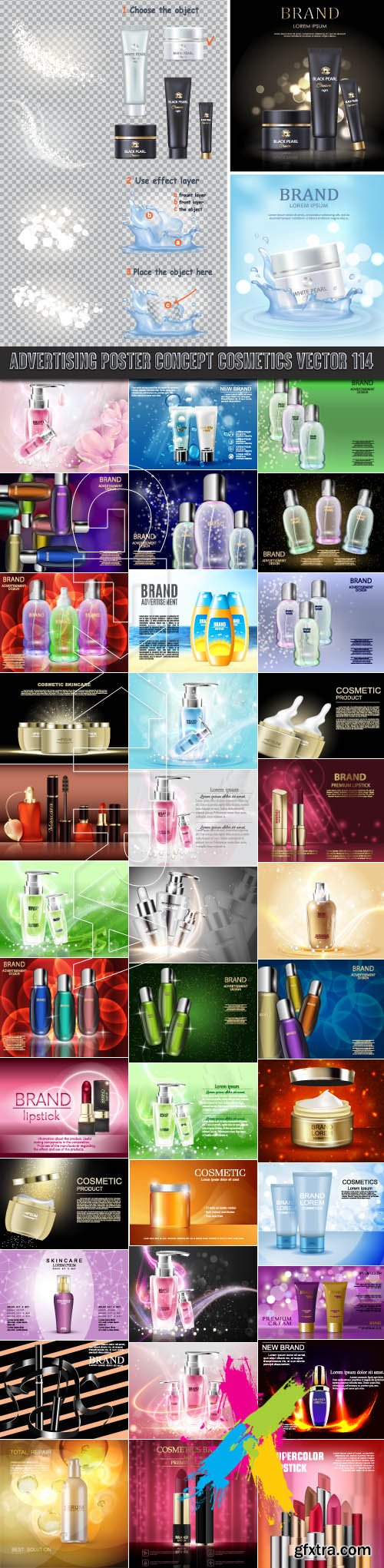 Advertising Poster Concept Cosmetics vector 114