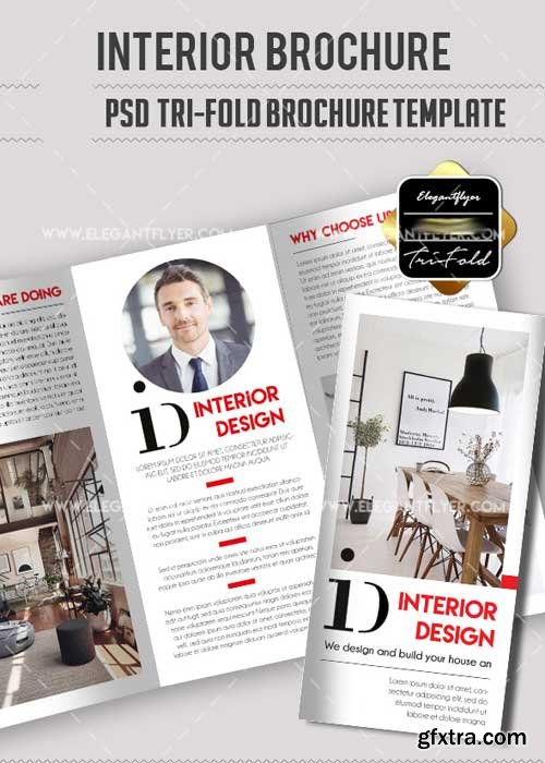 Interior Design V14 PSD Tri-Fold PSD Brochure Template