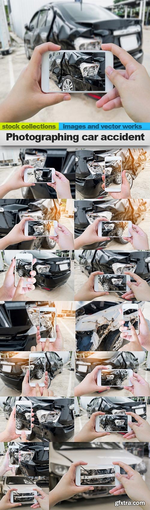 Photographing car accident, 15 x UHQ JPEG