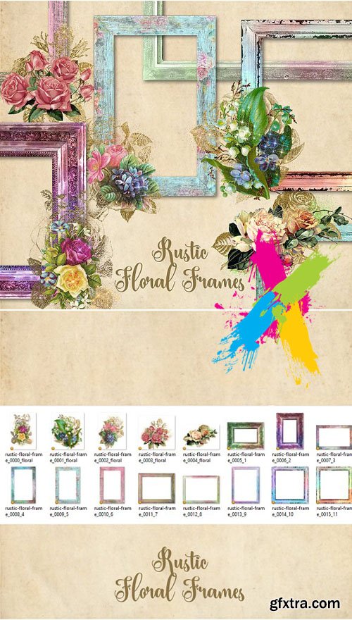 CM - Rustic Floral Frames Clipart 1544225