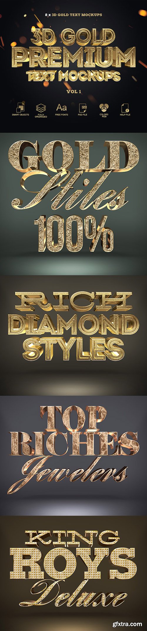 Graphicriver 3D Gold Text Styles 20000637