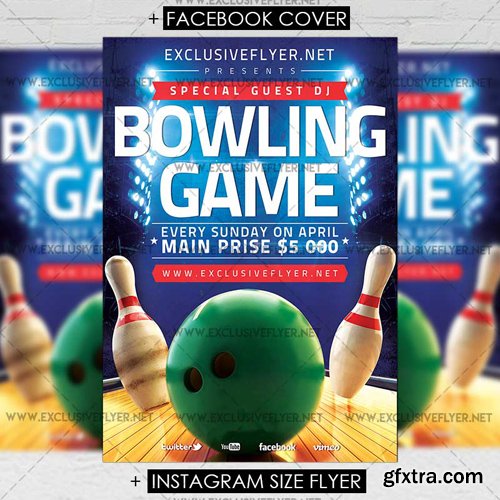 Bowling Game - Premium A5 Flyer Template
