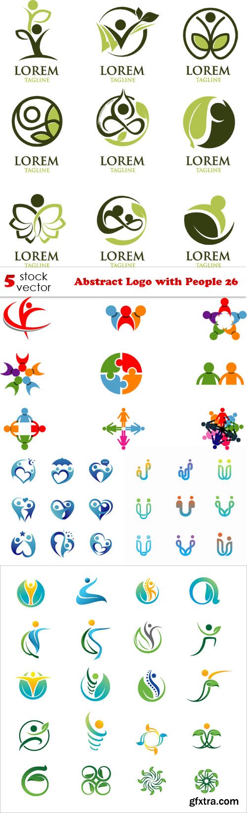 Vectors - Abstract Logo with People 26