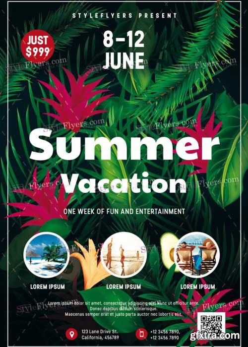 Summer Vacation V25 PSD Flyer Template