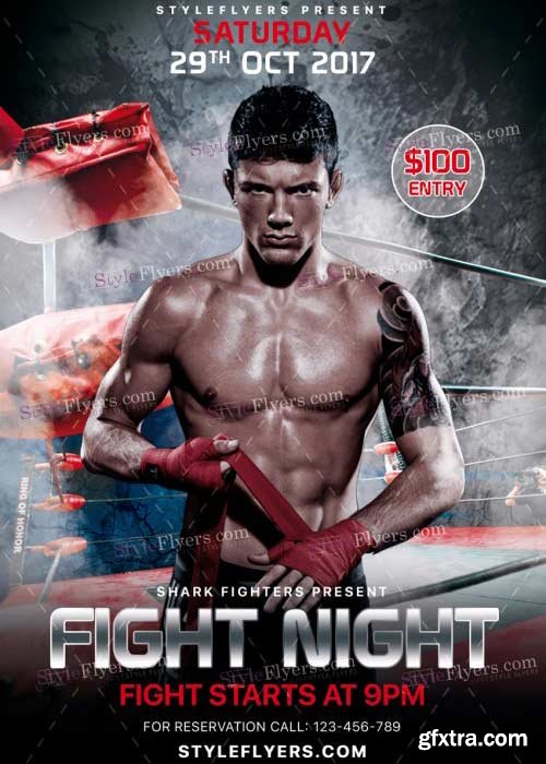 Fight Night V22 PSD Flyer Template