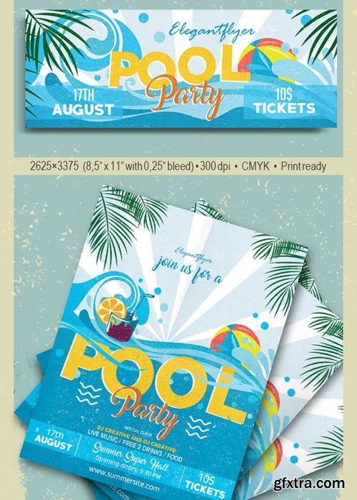 Pool Party V26 Flyer PSD Template + Facebook Cover