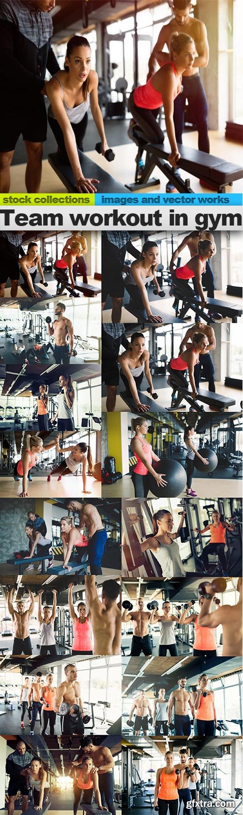 Team workout in gym, 15 x UHQ JPEG