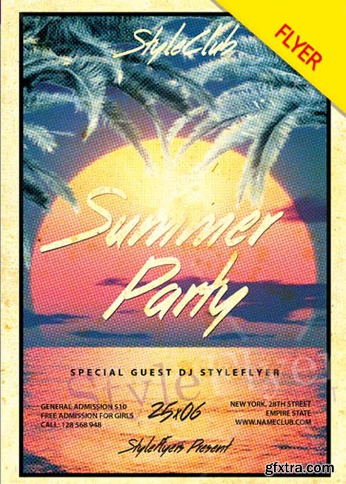 Summer Party V37 Flyer PSD Template