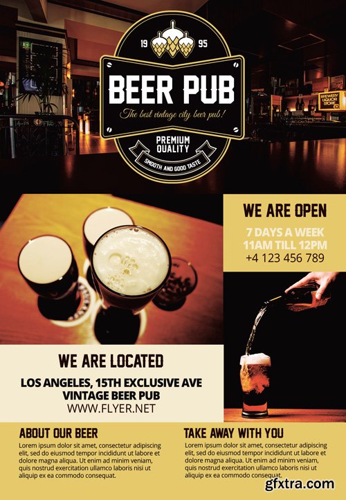 Beer Pub - Premium A5 Flyer Template