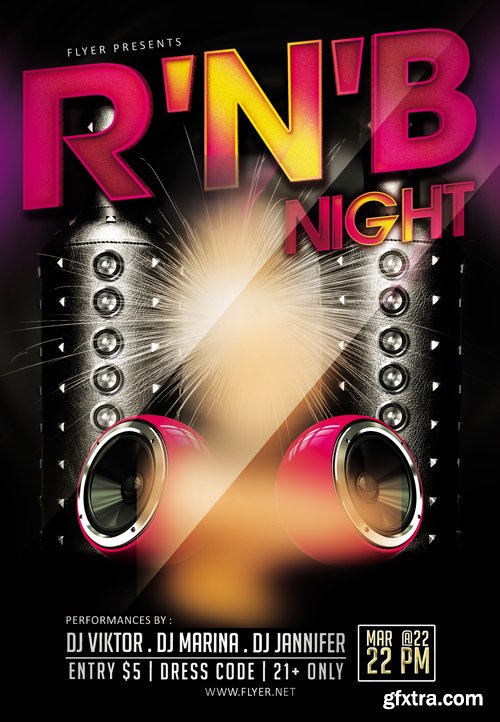 RNB Night - Premium A5 Flyer Template