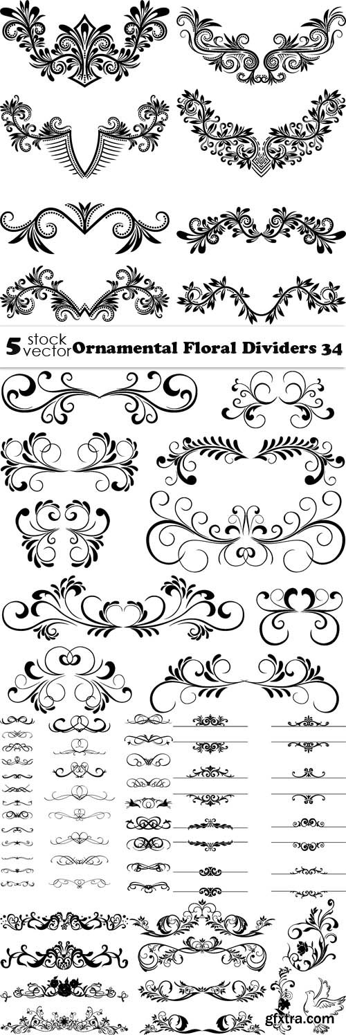 Vectors - Ornamental Floral Dividers 34