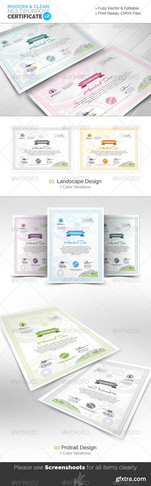 Graphicriver - Clean Multipurpose Certificates v3 5748518