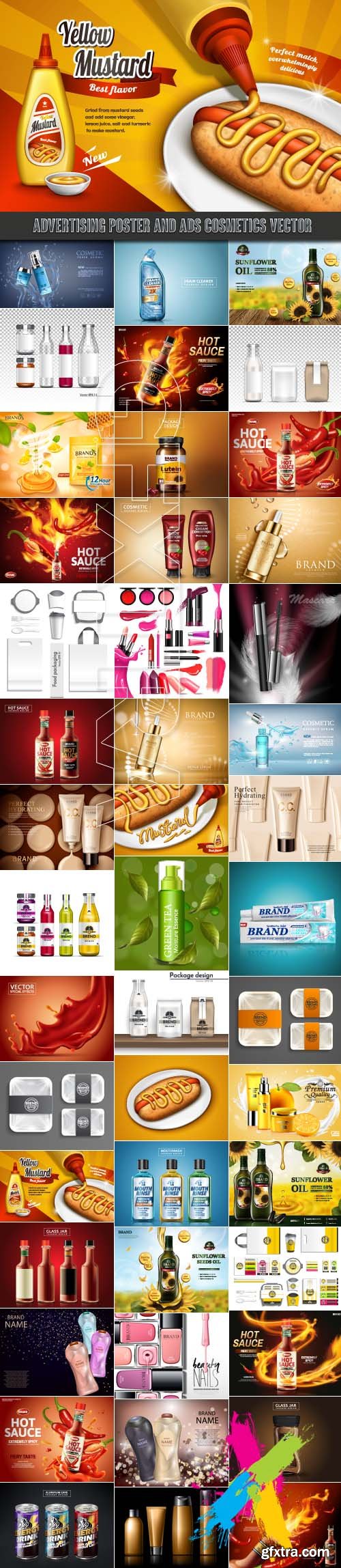 Advertising Poster and ads Cosmetics vector