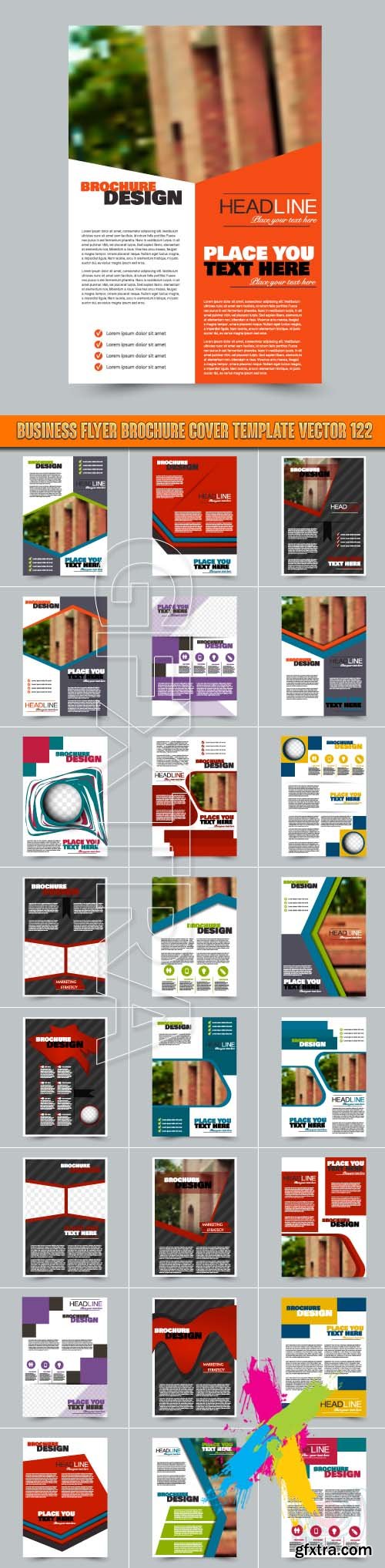 Business flyer brochure cover template vector 122