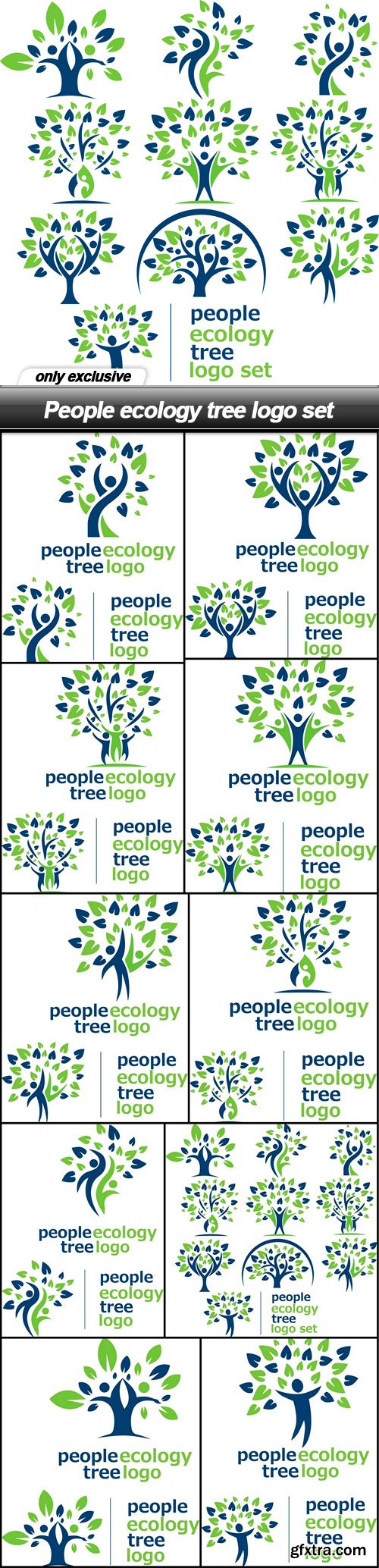 People ecology tree logo set - 10 EPS