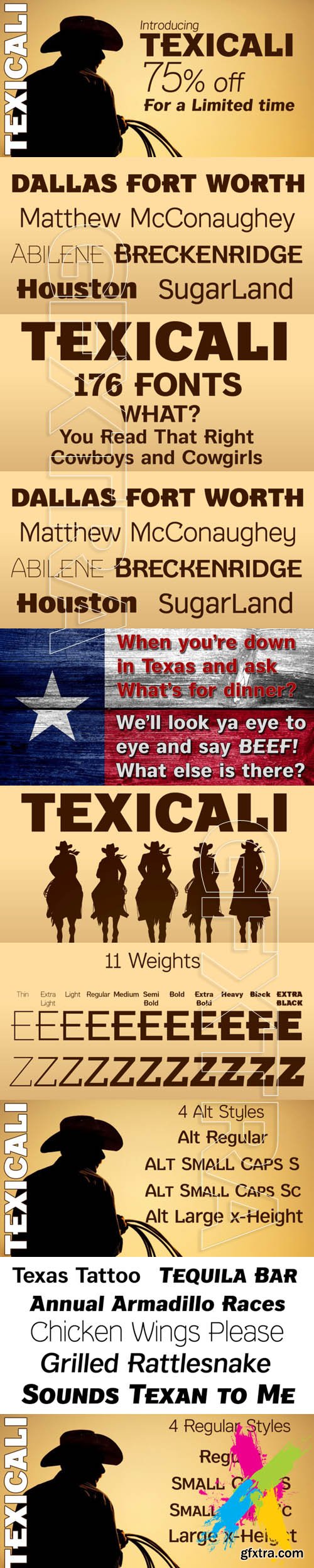 Texicali Complete font family