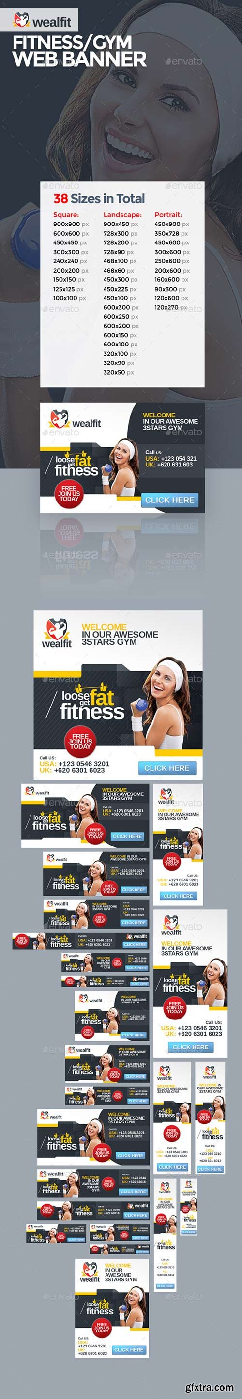 Graphicriver - WealFit | Fitness - Gym Web Banner 10092326