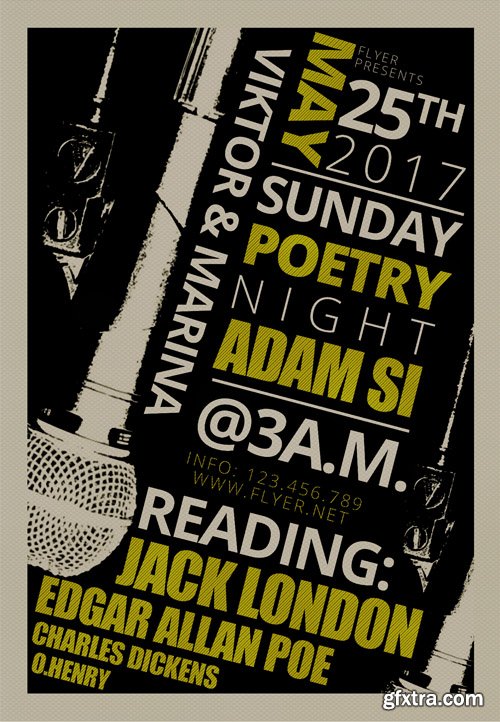 Sunday Poetry Night - Premium A5 Flyer Template