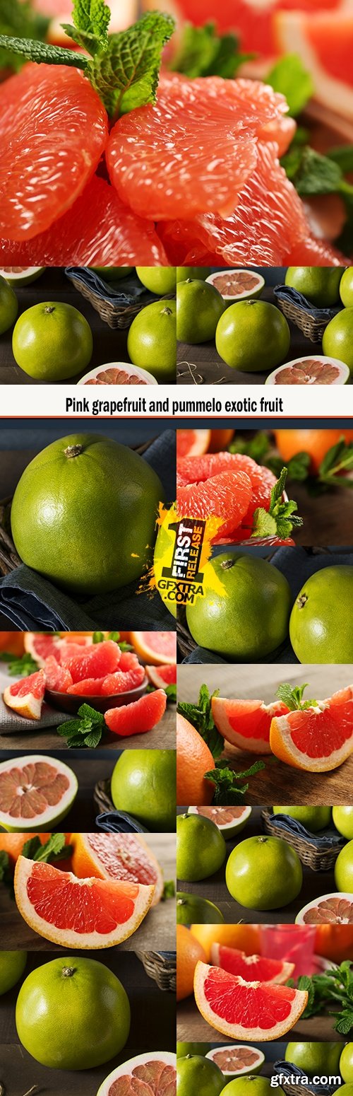 Pink grapefruit and pummelo exotic fruit